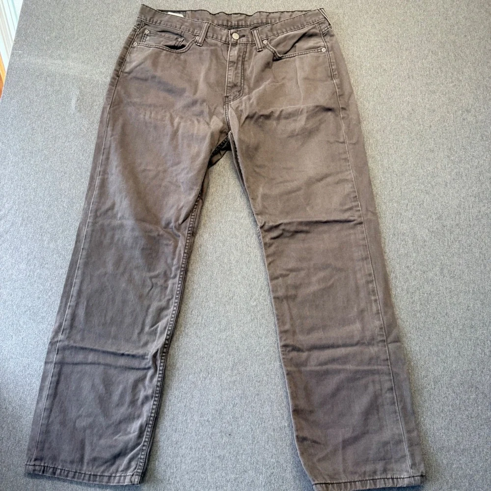 Levis 514 Straight Fit Pants Mens 36x30 Charcoal Grey Silver Tab